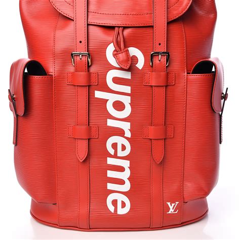 louis vuitton x supreme epi christopher backpack pm red replica|supreme christopher backpack.